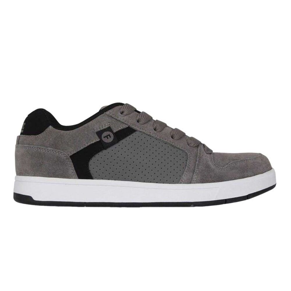 Fabric Mens Ollie Leather Flat Skate Shoes / Charcoal